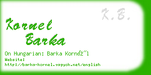 kornel barka business card